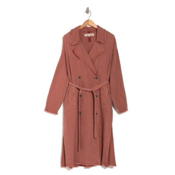 Free People Kelly Trench Coat Oversized Jacket Boho Rose NEW NWT XS/S